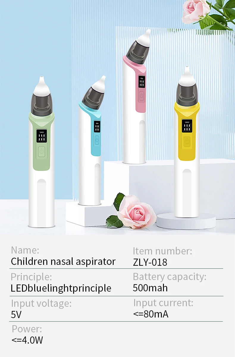 New Rechargeable Baby Nose Cleaner Silicone Adjustable Suction Electric Child Nasal Aspirator Health Safety Convenient Low Noise:圖片 2