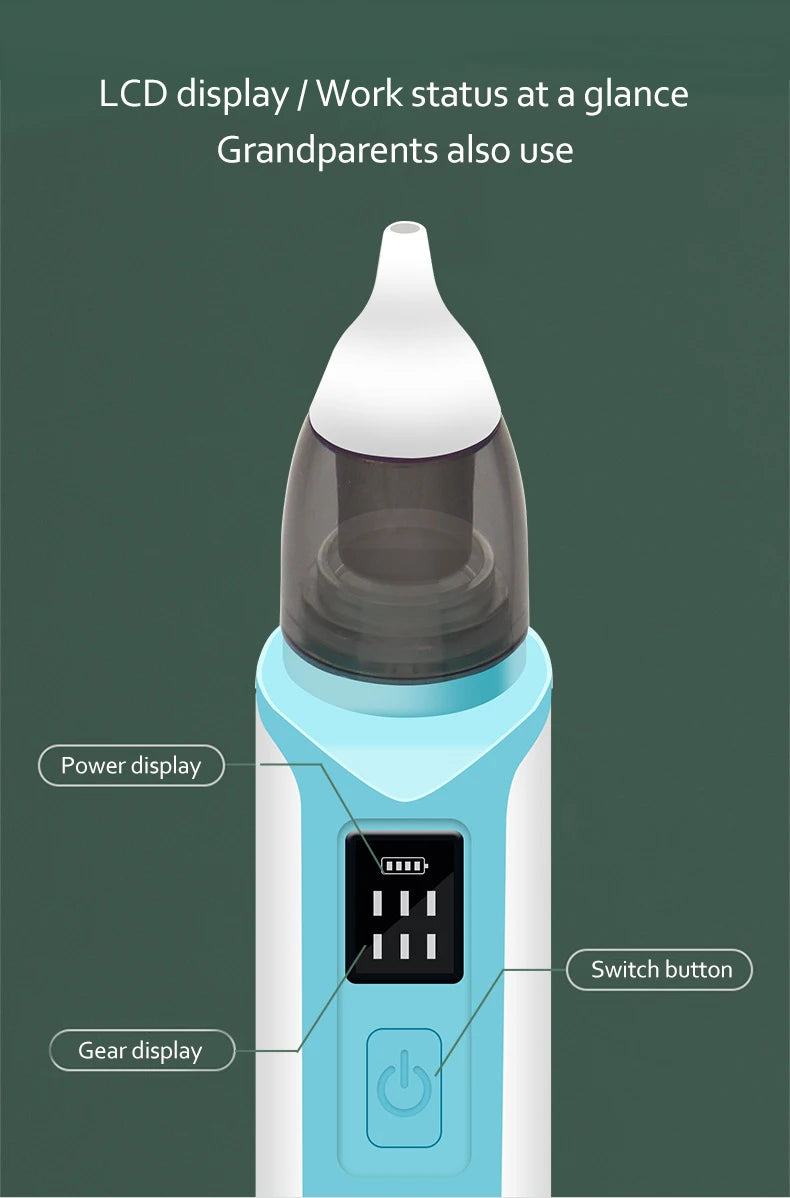 New Rechargeable Baby Nose Cleaner Silicone Adjustable Suction Electric Child Nasal Aspirator Health Safety Convenient Low Noise:圖片 4