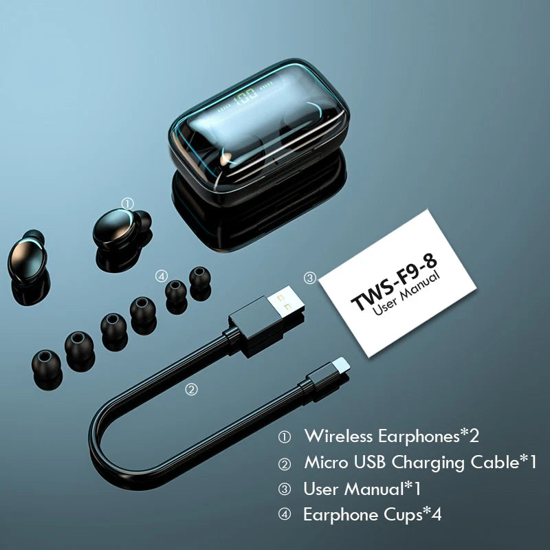 TWS Bluetooth 5.0 Wireless Premium Earphones with Charging Box and Built-in Microphone:圖片 5
